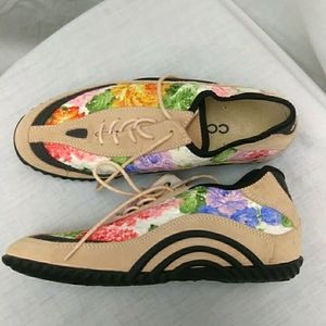 Floral Multicolor Athletic Sneakers - Women's Lace-Up Casual Trainers